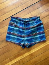 VINTAGE 60  s BVD Swim Shorts multi Color Plaid Trunks Mens 32-34  