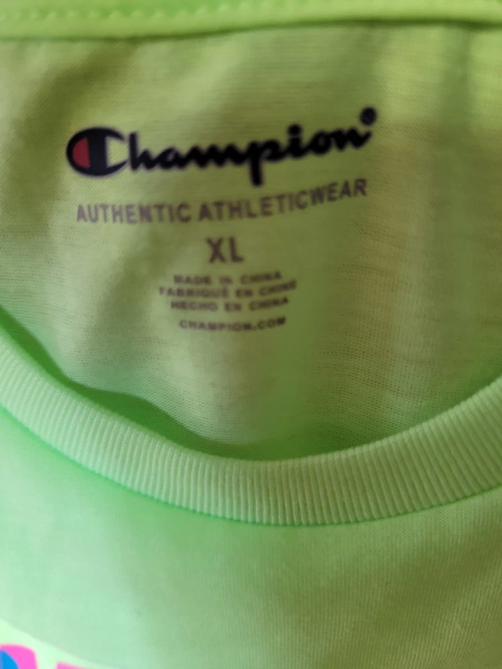 CHAMPION GIRL'S SCRIPT LOGO TEE SHIRT, SIZE XL. - Image 3 of 4