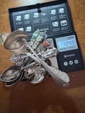 124.9g Sterling Silver Lot .925 Enamel Spoons Brooch Flatware Crafter 3.71oz ASW