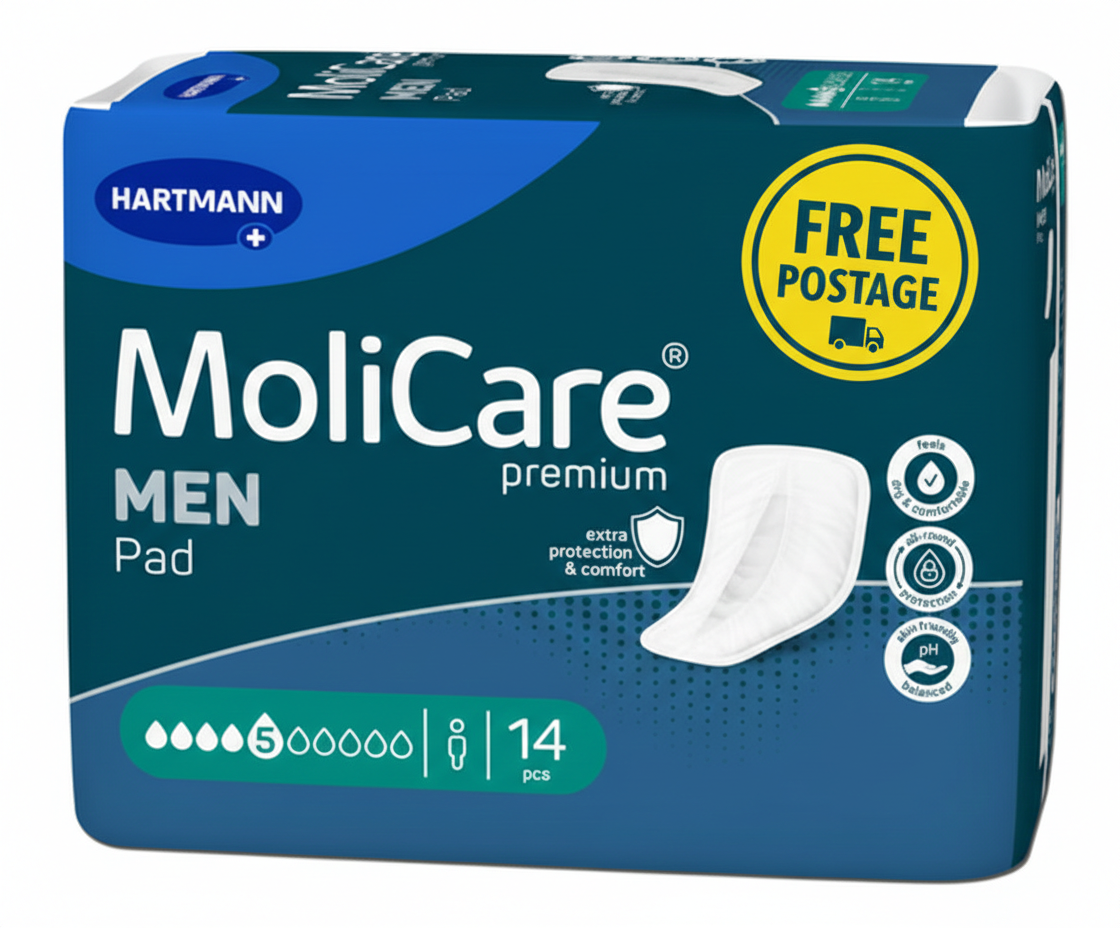 MoliCare Premium Men Pad 5 Drops (14pk) - Discreet Male Incontinence Pads