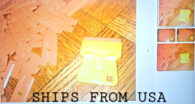 Plastic Edge Blades,  1.5" x 100 Pcs,  1 Compact Yellow Mini Razor Decal Scraper