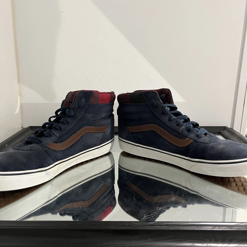 VANS Sk8-Hi MTE Ward Men Sz 9 Dress Blues Gum Sole Lugged Suede Sneakers Shoes - Image 2 of 4