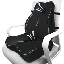 Lumbar Support Pillow Seat Cushion for Office Chair, Memory Foam Office Chair