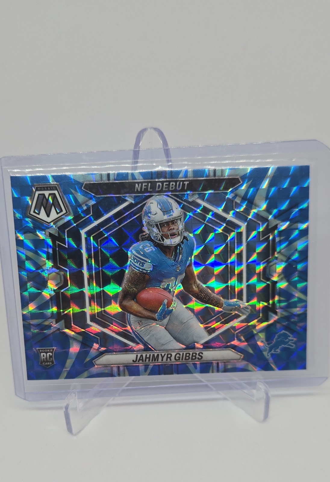 2023 Panini Mosaic - Nfl Debut Jahmyr Gibbs #ND-10 Reactive Blue Mosaic Prizm...
