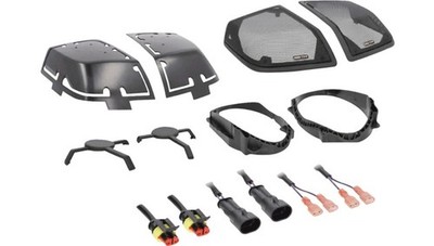 Saddle Tramp Hard Saddlebag Lid Speaker Cutout Kit 9'' x 6'' Black #BC-HDC69-2