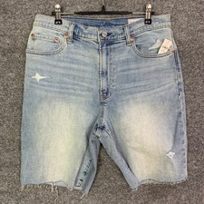 NEW $69 GAP 9" High Rise Denim Bermuda Shorts Women's SZ 30 10R