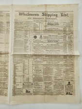 1861 antique WHALING NEWSPAPER new bedford ma CIVIL WAR SPERM OIL