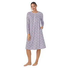 Aria Collection Women Super Soft Velour Cozy Night Gown Pockets Size M 8-10