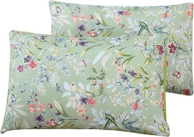 100% Cotton Pillowcases Set of 2 King Size Floral Printed Butterfly Pillow Cases