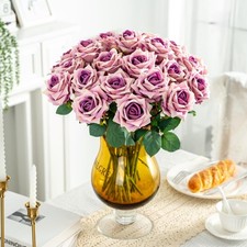 Ttranewsoo Fake Roses Faux Flowers Silk Roses Artificial Roses with Stems Realis