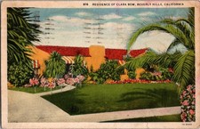 Vintage 1932 Postcard Residence of Clara Bow Beverly Hills CA