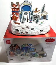 St Nicholas Square Village Holiday Hills Ski Land Motion Music Lighted Christmas