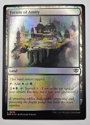 Wizards Magic The Gathering Forum of Amity Land Foil SOS White Black 0256