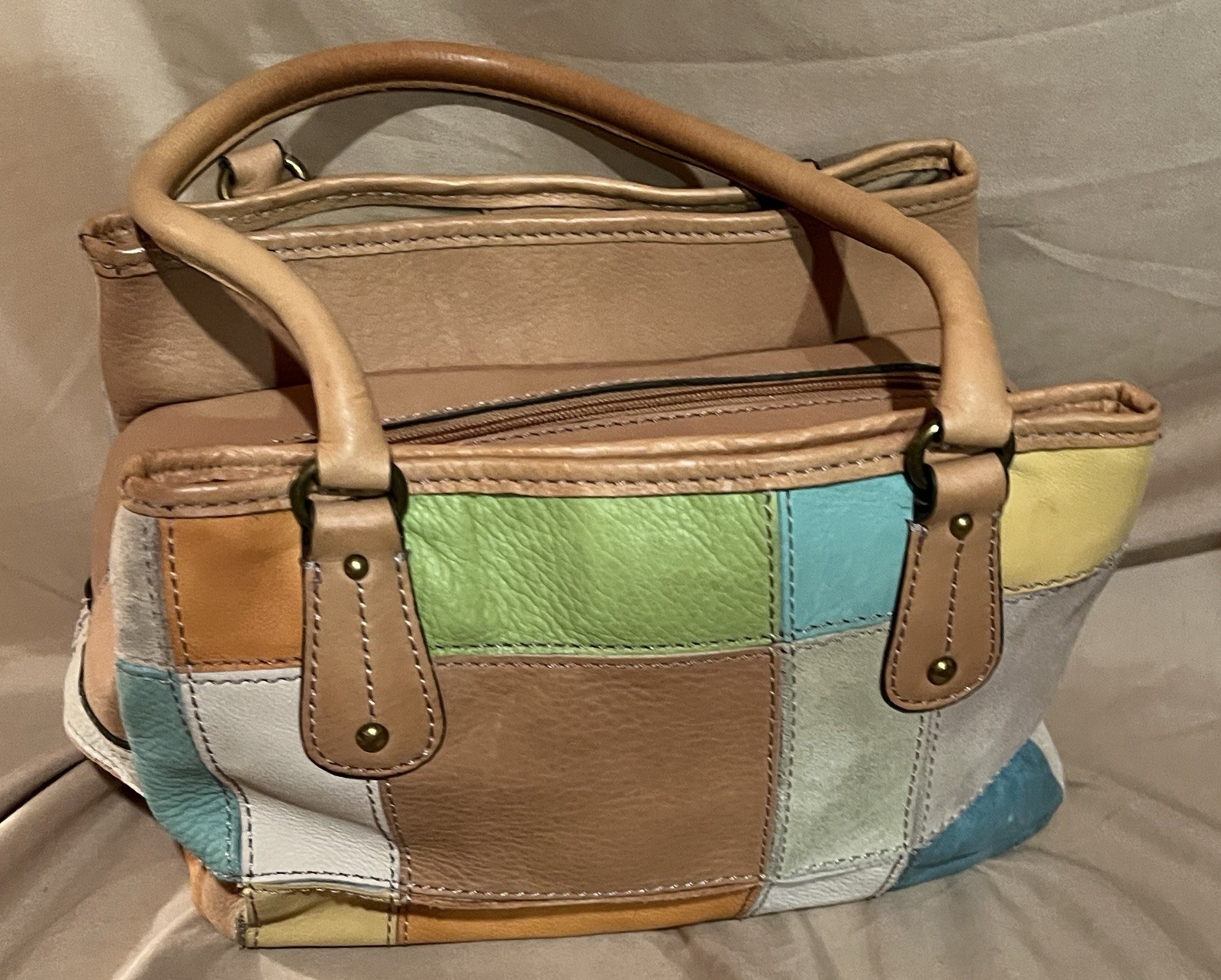 Fossil Multi Color Patchwork(All Sides) Leather B… - image 5