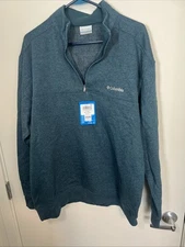 Columbia Mens Hart Mountain II Half Zip Fleece NWT Size L Green