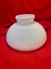 Antique White Ribbed Milk Glass Student Lamp Shade 10"