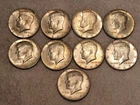 9 - 1964 Kennedy Half Dollars - 90% Silver