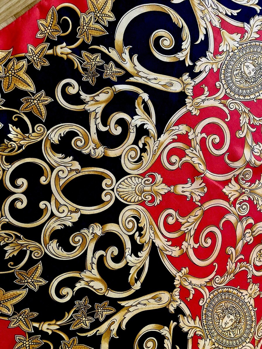 ATELIER VERSACE GIANNI VERSACE GOLD/BLACK/RED LARGE Silk