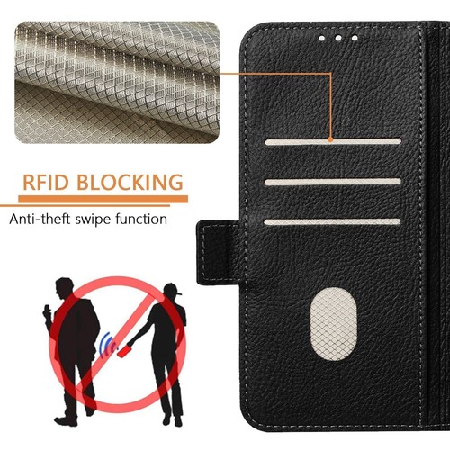 Black Rose Wallet Phone Case For Infinix Tecno Motorola Google ZTE TCL Ulefone - Picture 9 of 25