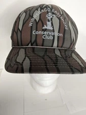 Vintage Winnebago Eastshore Conservation Club hat snapback camo hunting gun cap