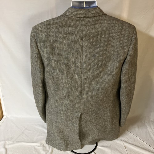 Eddie Jacobs Harris Tweed Gray Herringbone Blazer Measures 40R 40 R USA Made FS - Picture 7 of 11