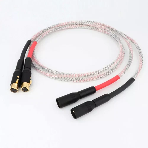 Pair Silver Plated Wire Hi-Fi XLR Balance Audio Cable With Hi-end XLR Connector - Picture 1 of 8