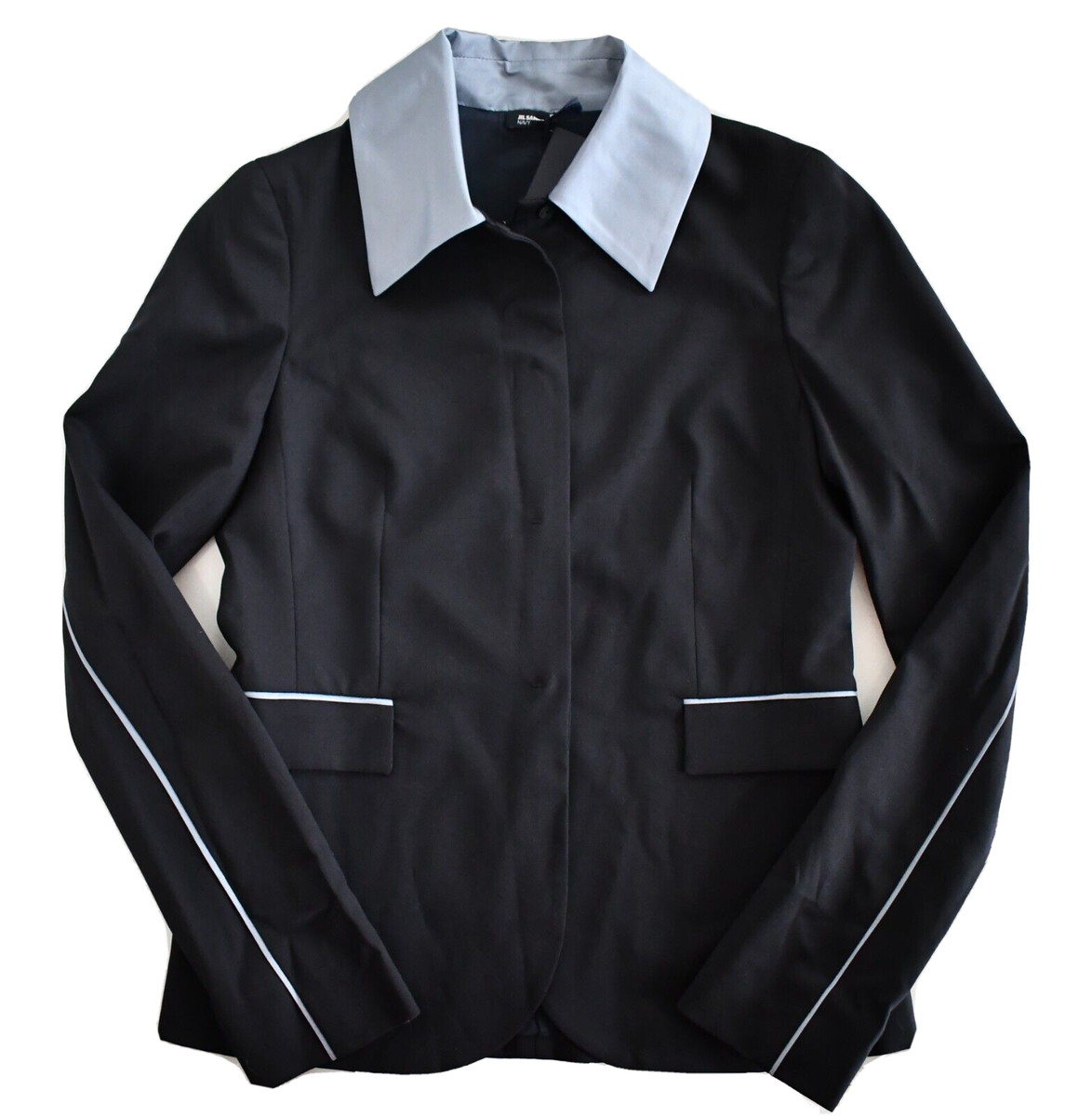 NEW JIL SANDER NAVY Black VIRGIN WOOL Blend BLAZER JACKET 32 2XS  