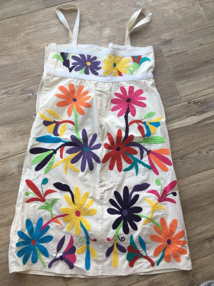 127. Abito Tory Burch arte popolare ricamato floreale us intime ottimeioni c