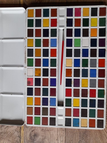 Water colour paint tin PAGE London Boite de couleurs à l'eau paquebot 50 vintage - Photo 8/20