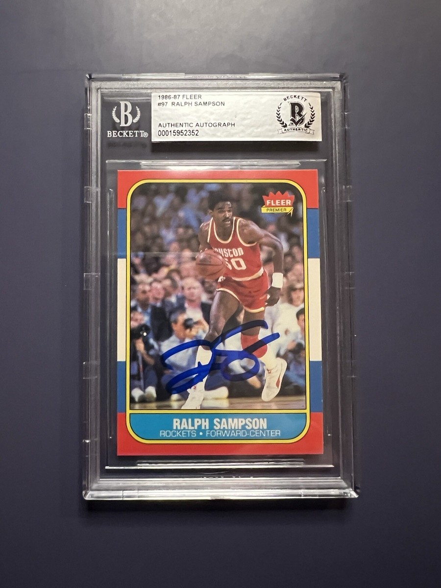 1986-87 Fleer Ralph Sampson Autographed Rookie Card BAS Certified 