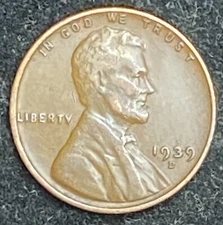 1939 D Lincoln Wheat Penny- Free Shipping