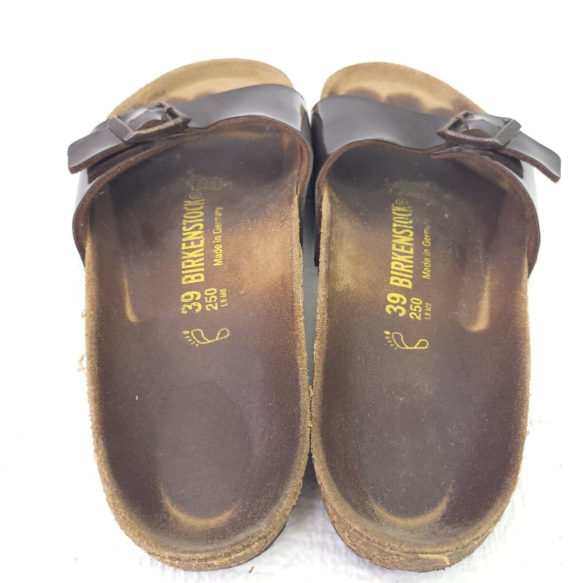 グッチ Birkenstock Madrid Brown Leather Slides Slip On Flats