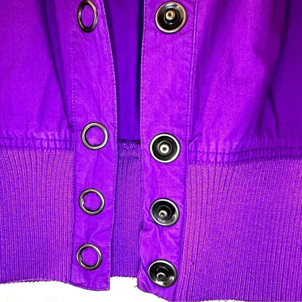 Y2K Beverly Hills Polo Club Púrpura Algodón Chaqueta Top Para Mujer Grande Foto 4 de 4