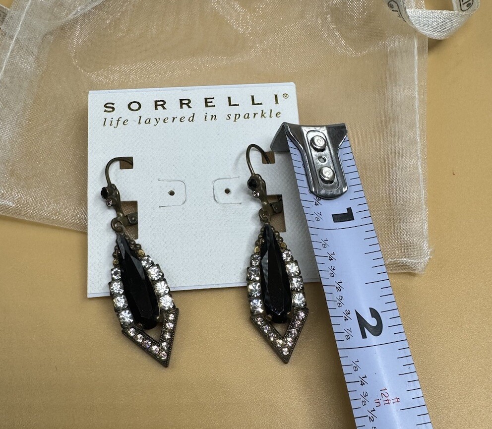 Sorrelli Signed Black Fringe Dramatic Earrings in… - image 8