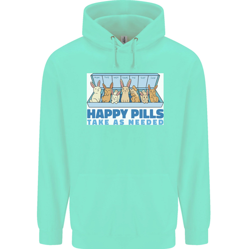 Bunny Rabbit Happy Pills Antidepressant Childrens Kids Hoodie - Picture 28 of 84