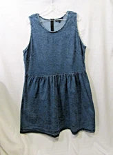 Fashion To Figure Denim Dress Sleeveless Casual Blue Size 3X