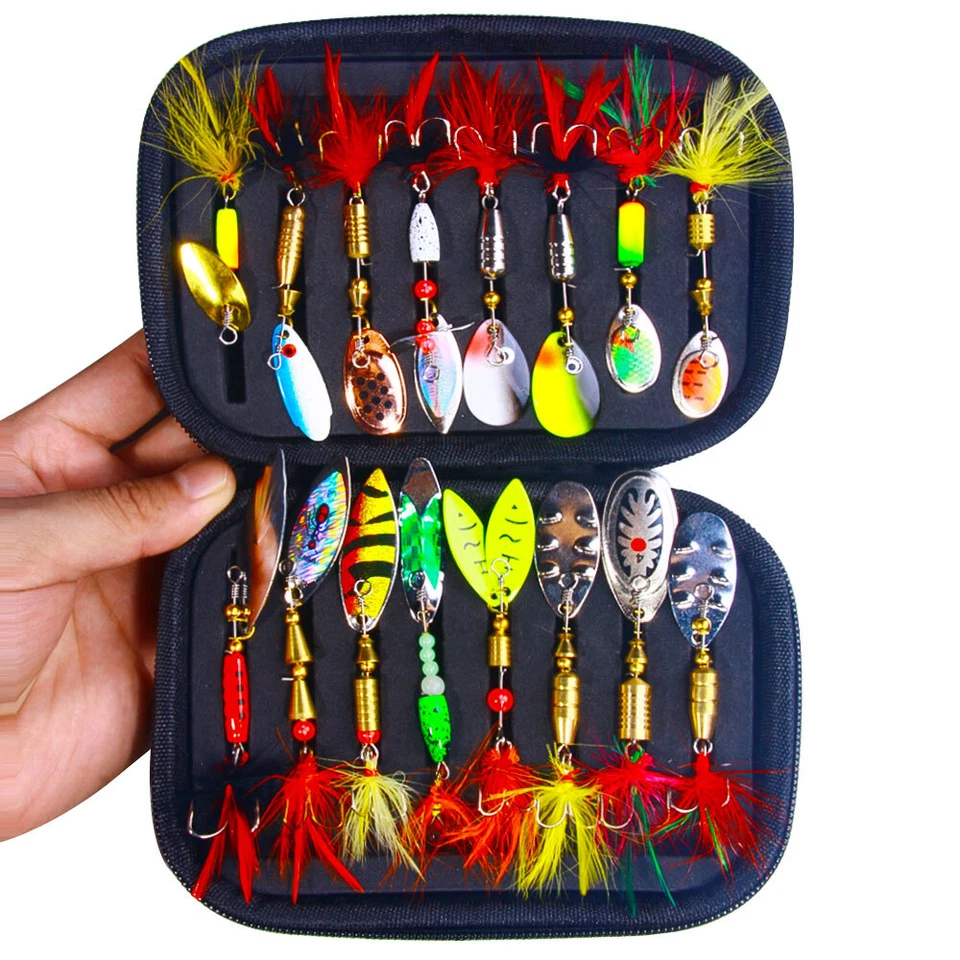 16 Stück Spinner Köder Raubfisch Köder Angeln Löffel für Hecht Zander Barsch - Bild 1 von 4