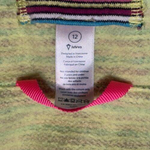 Ivivva By Lululemon Size 12 (junior) Scuba Hoodie Sweatshirt Gray Pink Stripes - Picture 5 of 7