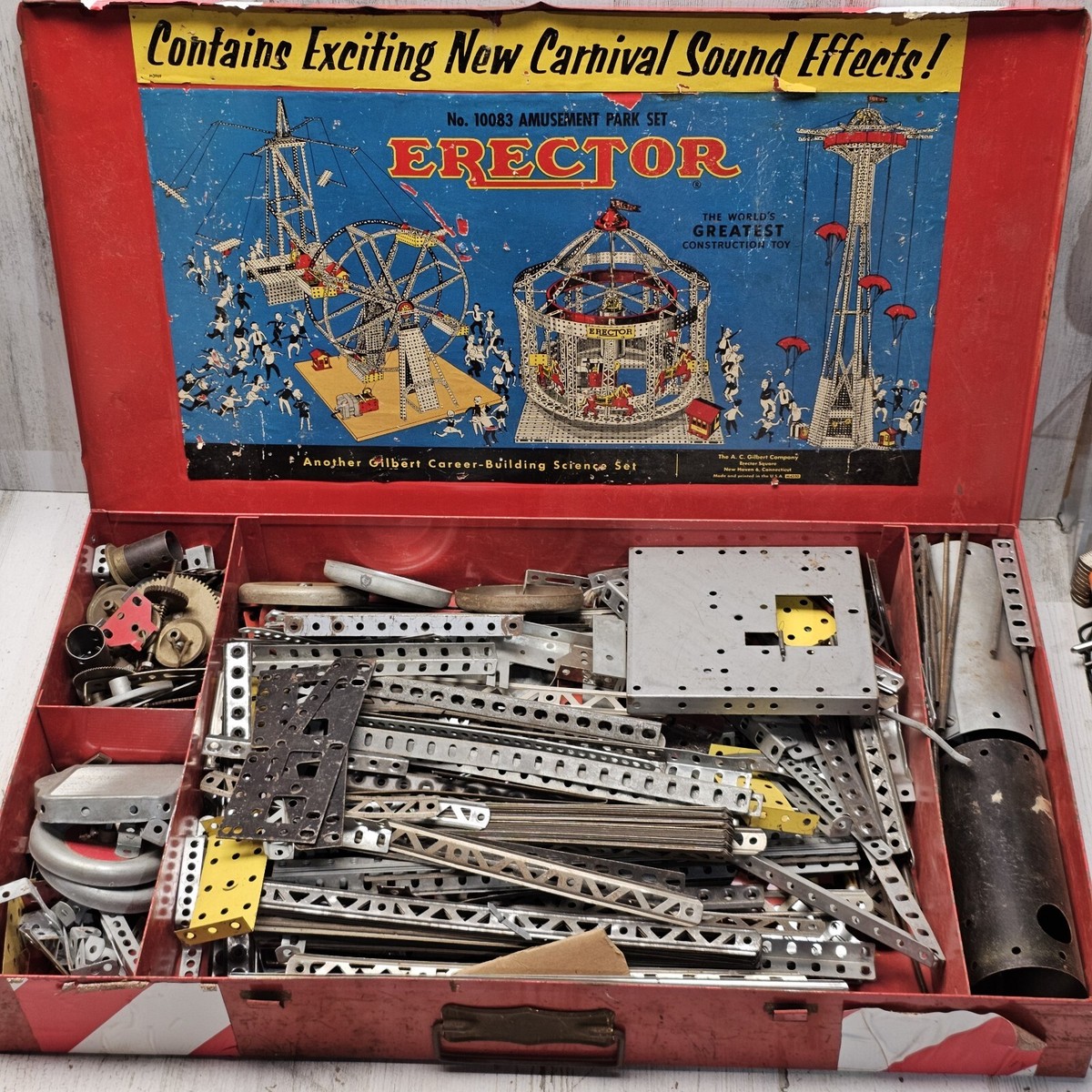 Gilbert No. 10083 Amusement Park Erector Set in Original Metal