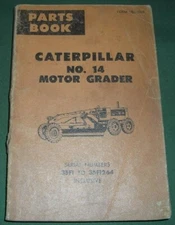 CAT CATERPILLAR NO 14 MOTOR GRADER PARTS BOOK MANUAL S/N 35F1-35F1264