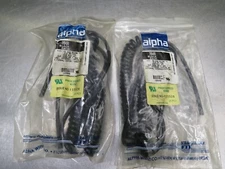 Alpha Wire 704R Black Coiled Cable Lot of 2!