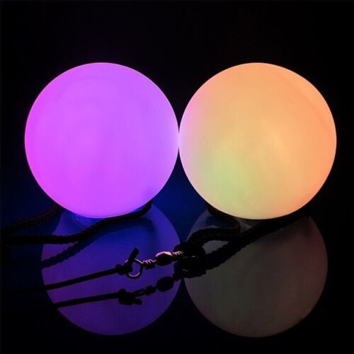 2 Pack Multicolor Glow POI LED Balls Flashing Light For Adult Kids Juggling New - Picture 6 of 15