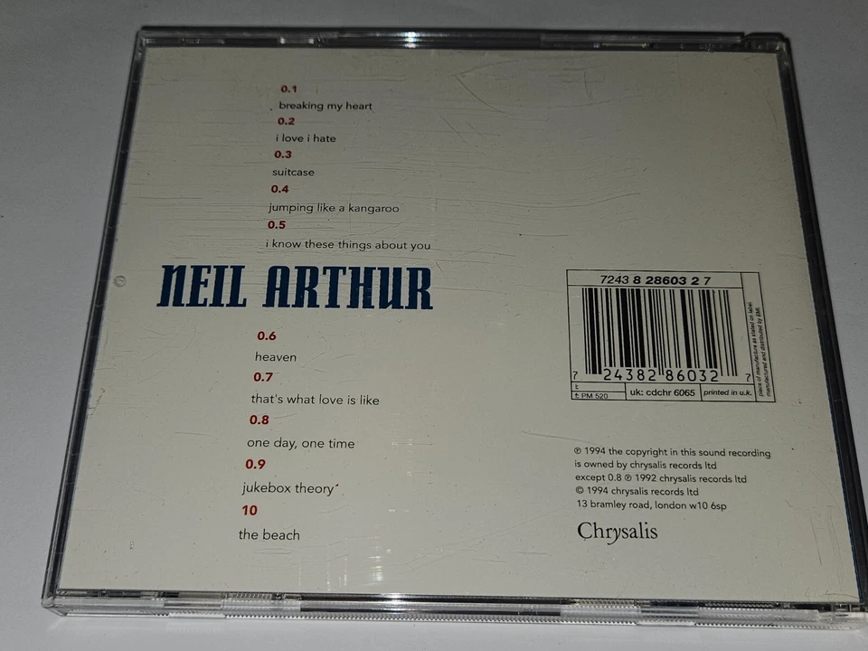 Neil Arthur "Suitcase" CD 10 Songs 1994 Chrysalis Records HTF *Free Shipping* Foto 3 de 4