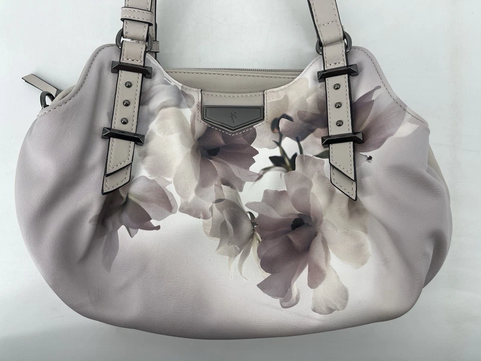 Simply Vera Wang Over Shoulder Hand Bag Tote Purse Light Purple Floral Mid Size - Image 3 of 4