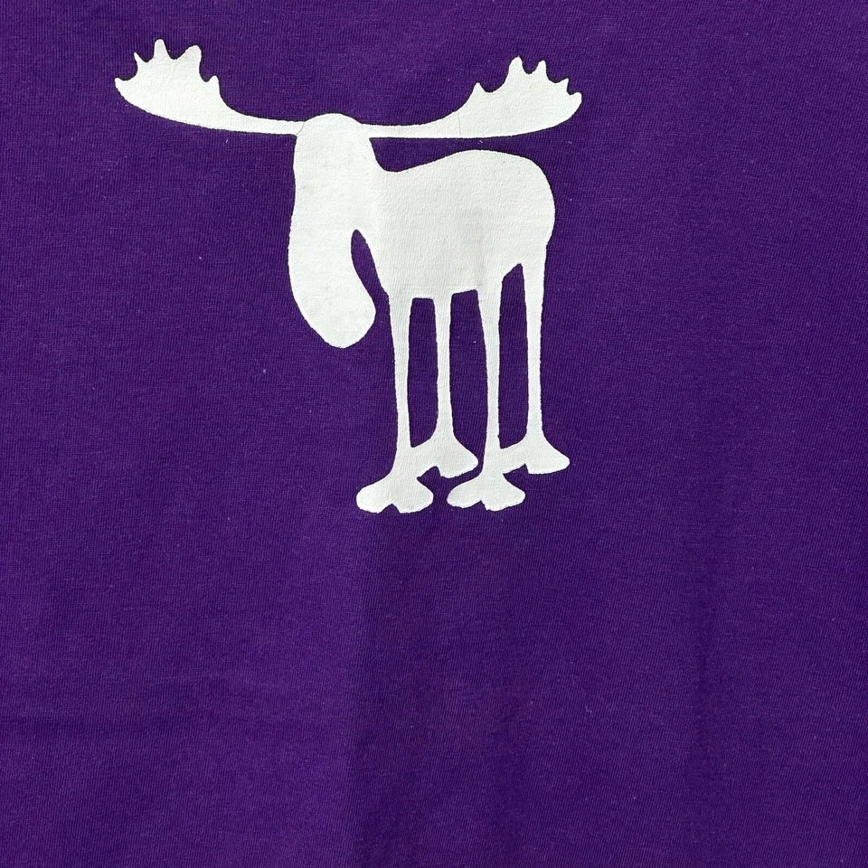 Lazy One Womens Alaska Moose Pajama Shirt Juniors Large Purple - Image 2 of 4