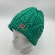 Columbia Womens Knit Beanie Fleece Lined Green Snowboard Ski Hiking