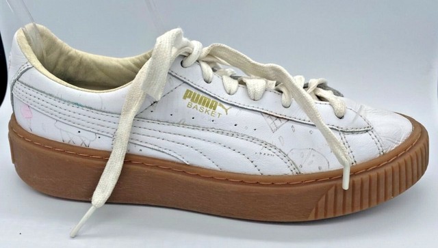 puma basket platform core white