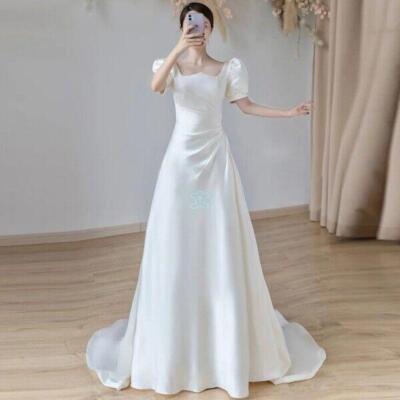 ebay white cocktail dress Womens French Style White Party Prom Gowns Wedding Cocktail Dress Maxi  Longs Sz