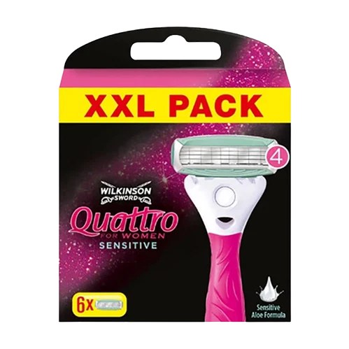 Wilkinson Sword Quattro For Woman Sensitive Rasierklingen 6er Pack OVP Damen NEU