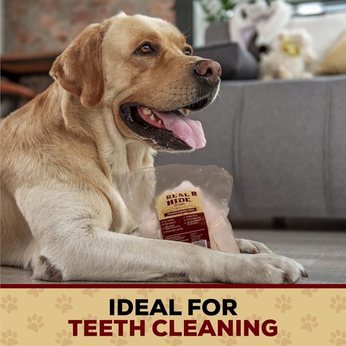 Quality Rawhide Chews for Dogs - Grass-Fed Beef Hide - 1 Pound Dental Treats - Picture 6 of 9